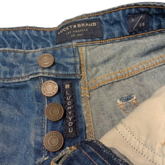 Lucky Brand Button Fly Style: THE CUT OFF Jean Shorts Women's Size 0 / 25 - Picture 3 of 7